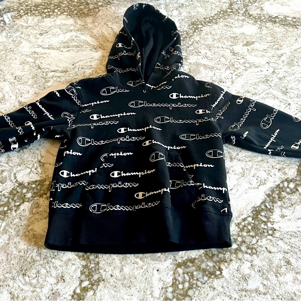 Boys Black champion hoodie